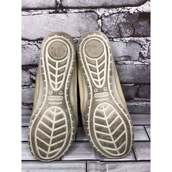 Crocs Melbourne II Khaki Canvas Slip on Loafers Boat Shoes Women’s Sz 6M US/36EU - Picture 14 of 16